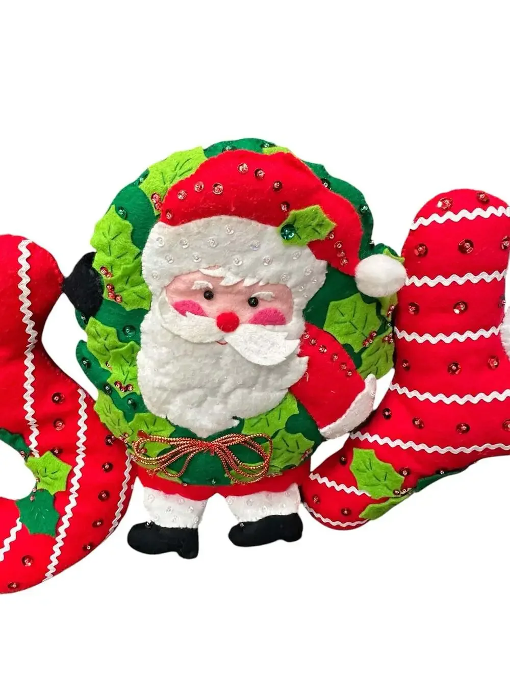 Bucilla Jolly Santa Felt Wall Hanging Decoration Christmas Joy